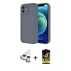 MARSİLYAN™- iPhone 11 Kılıf Yankı Yansıma Özel Seri - Siyah Buffer Cam Ekran Koruyucu + Raze Metal Kamera Lens - GS