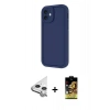 MARSİLYAN™- iPhone 11 Kılıf Yankı Yansıma Özel Seri - Siyah Buffer Cam Ekran Koruyucu + Raze Metal Kamera Lens - GS