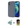 MARSİLYAN™- iPhone 11 Kılıf Yankı Yansıma Özel Seri - Siyah Buffer Cam Ekran Koruyucu + Raze Metal Kamera Lens - MI