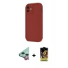 MARSİLYAN™- iPhone 11 Kılıf Yankı Yansıma Özel Seri - Siyah Buffer Cam Ekran Koruyucu + Raze Metal Kamera Lens - KI