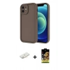 MARSİLYAN™- iPhone 11 Kılıf Yankı Yansıma Özel Seri - Siyah Buffer Cam Ekran Koruyucu + Renkli Kamera Lens Koruma Cam - SI