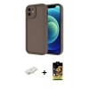 MARSİLYAN™- iPhone 11 Kılıf Yankı Yansıma Özel Seri - Siyah Buffer Cam Ekran Koruyucu + Renkli Kamera Lens Koruma Cam - YL