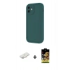 MARSİLYAN™- iPhone 11 Kılıf Yankı Yansıma Özel Seri - Siyah Buffer Cam Ekran Koruyucu + Renkli Kamera Lens Koruma Cam - YL