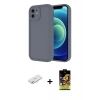 MARSİLYAN™- iPhone 11 Kılıf Yankı Yansıma Özel Seri - Siyah Buffer Cam Ekran Koruyucu + Renkli Kamera Lens Koruma Cam - SI