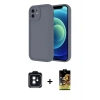 MARSİLYAN™- iPhone 11 Kılıf Yankı Yansıma Özel Seri - Siyah Buffer Cam Ekran Koruyucu + Siyah PVD Metal Kamera Lens