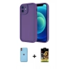 MARSİLYAN™- iPhone 11 Kılıf Yankı Yansıma Özel Seri - Siyah Buffer Cam Ekran Koruyucu + Turuncu Neon Fosforlu Kamera Lens