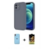 MARSİLYAN™- iPhone 11 Kılıf Yankı Yansıma Özel Seri - Siyah Buffer Cam Ekran Koruyucu + Turuncu Neon Fosforlu Kamera Lens
