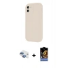 MARSİLYAN™- iPhone 11 Kılıf Yankı Yansıma Özel Seri - Siyah Buffer Hayalet Cam Ekran Koruyucu + Gökkuşağı Pers Alüminyum Kamera Lens
