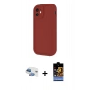 MARSİLYAN™- iPhone 11 Kılıf Yankı Yansıma Özel Seri - Siyah Buffer Hayalet Cam Ekran Koruyucu + Gökkuşağı Pers Alüminyum Kamera Lens