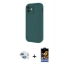 MARSİLYAN™- iPhone 11 Kılıf Yankı Yansıma Özel Seri - Siyah Buffer Hayalet Cam Ekran Koruyucu + Gökkuşağı Pers Alüminyum Kamera Lens