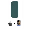 MARSİLYAN™- iPhone 11 Kılıf Yankı Yansıma Özel Seri - Siyah Buffer Hayalet Cam Ekran Koruyucu + Kamera Lens Koruma Cam - SF
