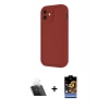 MARSİLYAN™- iPhone 11 Kılıf Yankı Yansıma Özel Seri - Siyah Buffer Hayalet Cam Ekran Koruyucu + Kamera Lens Koruma Cam - SF
