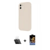 MARSİLYAN™- iPhone 11 Kılıf Yankı Yansıma Özel Seri - Siyah Buffer Hayalet Cam Ekran Koruyucu + Kamera Lens Koruma Cam - SF