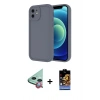 MARSİLYAN™- iPhone 11 Kılıf Yankı Yansıma Özel Seri - Siyah Buffer Hayalet Cam Ekran Koruyucu + Raze Metal Kamera Lens - KI