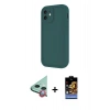 MARSİLYAN™- iPhone 11 Kılıf Yankı Yansıma Özel Seri - Siyah Buffer Hayalet Cam Ekran Koruyucu + Raze Metal Kamera Lens - KI