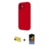MARSİLYAN™- iPhone 11 Kılıf Yankı Yansıma Özel Seri - Siyah Buffer Hayalet Cam Ekran Koruyucu + Kırmızı Rainbow Kamera Lens Koruma Cam