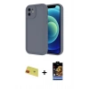 MARSİLYAN™- iPhone 11 Kılıf Yankı Yansıma Özel Seri - Siyah Buffer Hayalet Cam Ekran Koruyucu + Kırmızı Rainbow Kamera Lens Koruma Cam