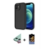 MARSİLYAN™- iPhone 11 Kılıf Yankı Yansıma Özel Seri - Siyah Buffer Hayalet Cam Ekran Koruyucu + Raze Metal Kamera Lens - KI