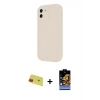MARSİLYAN™- iPhone 11 Kılıf Yankı Yansıma Özel Seri - Siyah Buffer Hayalet Cam Ekran Koruyucu + Kırmızı Rainbow Kamera Lens Koruma Cam