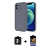 MARSİLYAN™- iPhone 11 Kılıf Yankı Yansıma Özel Seri - Siyah Buffer Hayalet Cam Ekran Koruyucu + PVD Metal Kamera Lens - MI