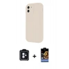 MARSİLYAN™- iPhone 11 Kılıf Yankı Yansıma Özel Seri - Siyah Buffer Hayalet Cam Ekran Koruyucu + PVD Metal Kamera Lens - MI