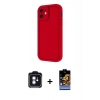 MARSİLYAN™- iPhone 11 Kılıf Yankı Yansıma Özel Seri - Siyah Buffer Hayalet Cam Ekran Koruyucu + PVD Metal Kamera Lens - MI