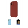 MARSİLYAN™- iPhone 11 Kılıf Yankı Yansıma Özel Seri - Siyah Buffer Hayalet Cam Ekran Koruyucu + Neon Fosforlu Kamera Lens - YL