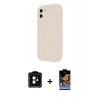 MARSİLYAN™- iPhone 11 Kılıf Yankı Yansıma Özel Seri - Siyah Buffer Hayalet Cam Ekran Koruyucu + PVD Metal Kamera Lens - TU