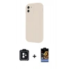 MARSİLYAN™- iPhone 11 Kılıf Yankı Yansıma Özel Seri - Siyah Buffer Hayalet Cam Ekran Koruyucu + PVD Metal Kamera Lens - SH