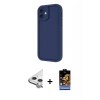 MARSİLYAN™- iPhone 11 Kılıf Yankı Yansıma Özel Seri - Siyah Buffer Hayalet Cam Ekran Koruyucu + Raze Metal Kamera Lens - GS
