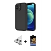 MARSİLYAN™- iPhone 11 Kılıf Yankı Yansıma Özel Seri - Siyah Buffer Hayalet Cam Ekran Koruyucu + Raze Metal Kamera Lens - GS