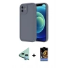 MARSİLYAN™- iPhone 11 Kılıf Yankı Yansıma Özel Seri - Siyah Buffer Hayalet Cam Ekran Koruyucu + Raze Metal Kamera Lens - MI