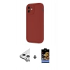 MARSİLYAN™- iPhone 11 Kılıf Yankı Yansıma Özel Seri - Siyah Buffer Hayalet Cam Ekran Koruyucu + Raze Metal Kamera Lens - GS