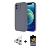 MARSİLYAN™- iPhone 11 Kılıf Yankı Yansıma Özel Seri - Siyah Buffer Hayalet Cam Ekran Koruyucu + Raze Metal Kamera Lens - GS