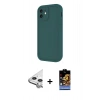 MARSİLYAN™- iPhone 11 Kılıf Yankı Yansıma Özel Seri - Siyah Buffer Hayalet Cam Ekran Koruyucu + Raze Metal Kamera Lens - GS