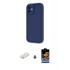 MARSİLYAN™- iPhone 11 Kılıf Yankı Yansıma Özel Seri - Siyah Buffer Hayalet Cam Ekran Koruyucu + Renkli Kamera Lens Koruma Cam - PE