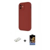 MARSİLYAN™- iPhone 11 Kılıf Yankı Yansıma Özel Seri - Siyah Buffer Hayalet Cam Ekran Koruyucu + Renkli Kamera Lens Koruma Cam - TU
