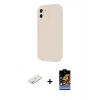 MARSİLYAN™- iPhone 11 Kılıf Yankı Yansıma Özel Seri - Siyah Buffer Hayalet Cam Ekran Koruyucu + Sarı Renkli Kamera Lens Koruma Cam