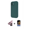 MARSİLYAN™- iPhone 11 Kılıf Yankı Yansıma Özel Seri - Siyah Buffer Hayalet Cam Ekran Koruyucu + Raze Metal Kamera Lens - SH