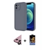 MARSİLYAN™- iPhone 11 Kılıf Yankı Yansıma Özel Seri - Siyah Buffer Hayalet Cam Ekran Koruyucu + Raze Metal Kamera Lens - SH
