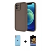 MARSİLYAN™- iPhone 11 Kılıf Yankı Yansıma Özel Seri - Siyah Buffer Hayalet Cam Ekran Koruyucu + Turuncu Neon Fosforlu Kamera Lens