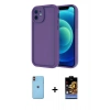 MARSİLYAN™- iPhone 11 Kılıf Yankı Yansıma Özel Seri - Siyah Buffer Hayalet Cam Ekran Koruyucu + Turuncu Neon Fosforlu Kamera Lens