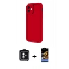 MARSİLYAN™- iPhone 11 Kılıf Yankı Yansıma Özel Seri - Siyah Buffer Hayalet Cam Ekran Koruyucu + Yeşil PVD Metal Kamera Lens