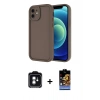 MARSİLYAN™- iPhone 11 Kılıf Yankı Yansıma Özel Seri - Siyah Buffer Hayalet Cam Ekran Koruyucu + Yeşil PVD Metal Kamera Lens