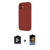 MARSİLYAN™- iPhone 11 Kılıf Yankı Yansıma Özel Seri - Siyah Buffer Hayalet Cam Ekran Koruyucu + Yeşil PVD Metal Kamera Lens