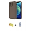MARSİLYAN™- iPhone 11 Kılıf Yankı Yansıma Özel Seri - Siyah Joko Magic 5D Cam + Kırmızı Rainbow Kamera Lens Koruma Cam