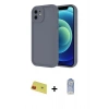 MARSİLYAN™- iPhone 11 Kılıf Yankı Yansıma Özel Seri - Siyah Joko Magic 5D Cam + Kırmızı Rainbow Kamera Lens Koruma Cam