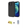 MARSİLYAN™- iPhone 11 Kılıf Yankı Yansıma Özel Seri - Siyah Joko Magic 5D Cam + Kırmızı Rainbow Kamera Lens Koruma Cam