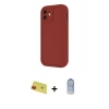 MARSİLYAN™- iPhone 11 Kılıf Yankı Yansıma Özel Seri - Siyah Joko Magic 5D Cam + Kırmızı Rainbow Kamera Lens Koruma Cam