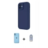 MARSİLYAN™- iPhone 11 Kılıf Yankı Yansıma Özel Seri - Siyah Joko Magic 5D Cam + Mavi Neon Fosforlu Kamera Lens